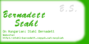 bernadett stahl business card